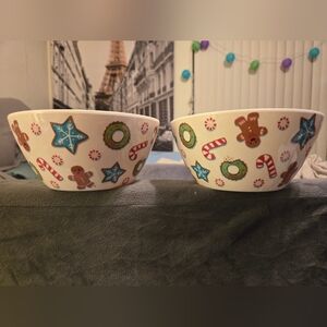 Wondershop Holiday Cereal Bowls with Gingerbread and Candy Cane Design